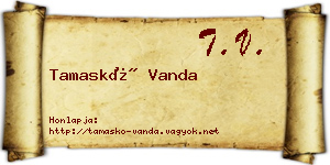 Tamaskó Vanda névjegykártya